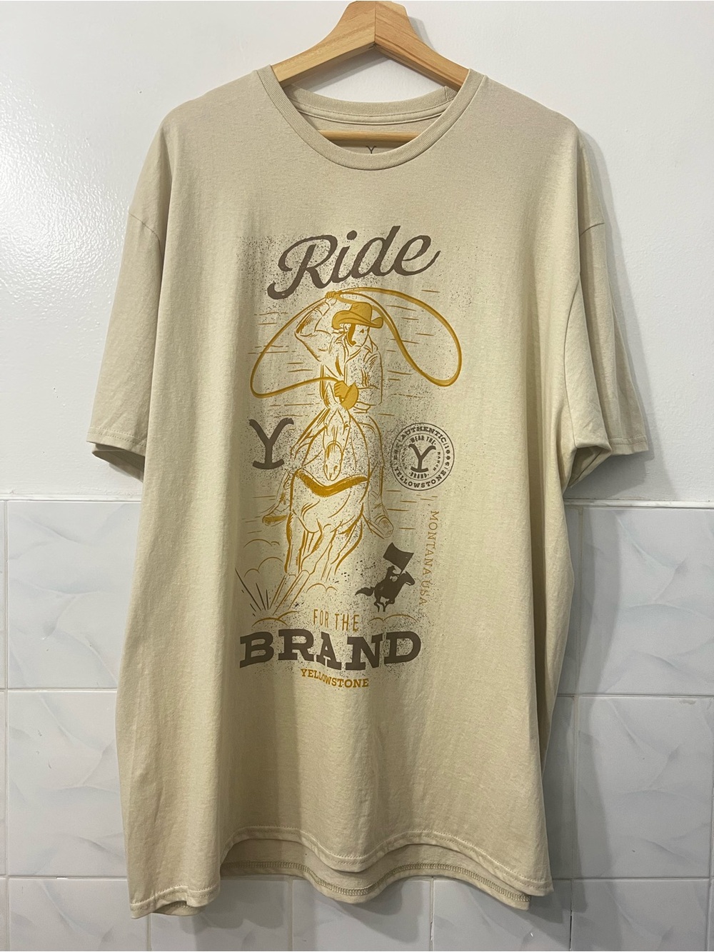 Yellowstone Ride For The Brand Cowboy Graphic T-Shirt Men’s 2XL Western Ranch